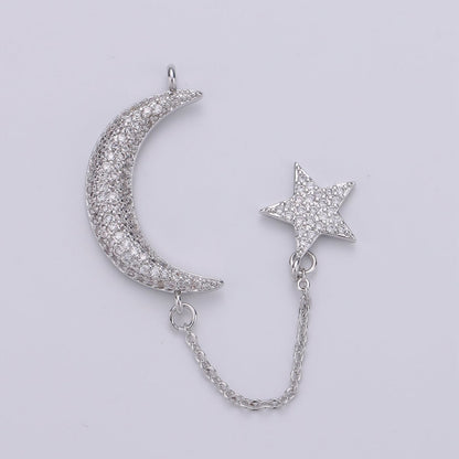 Dainty Elegant Celestial Moon and Star Charm  L-112~L-113