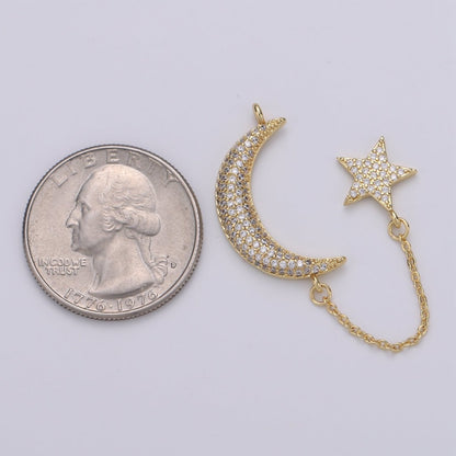 Dainty Elegant Celestial Moon and Star Charm  L-112~L-113