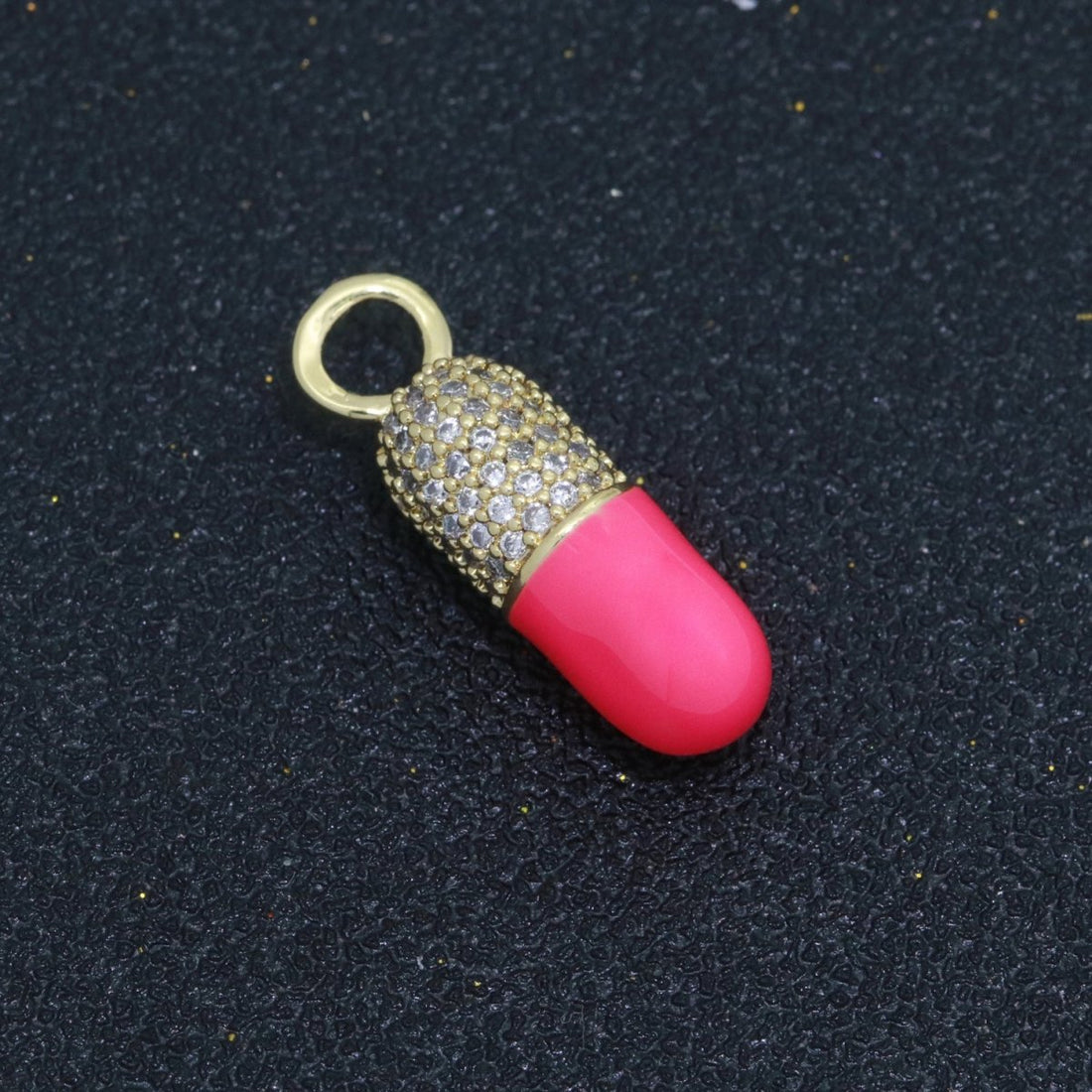 Dainty Enamel Capsule Pill CZ Cubic Zirconia Charm Pendant Fashion Y2K Jewelry Neon Colorful Women&