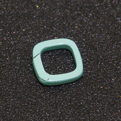 Dainty Enamel Spring Gate Ring, Push Gate ring, 12mm Square Ring, Charm Holder Pink Green Red Clasp for Link Connector Clasp L-410~L-418
