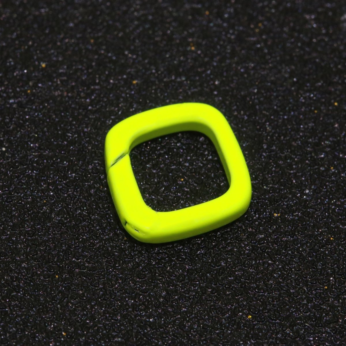 Dainty Enamel Spring Gate Ring, Push Gate ring, 12mm Square Ring, Charm Holder Pink Green Red Clasp for Link Connector Clasp L-410~L-418