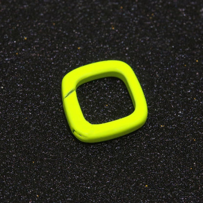 Dainty Enamel Spring Gate Ring, Push Gate ring, 12mm Square Ring, Charm Holder Pink Green Red Clasp for Link Connector Clasp L-410~L-418