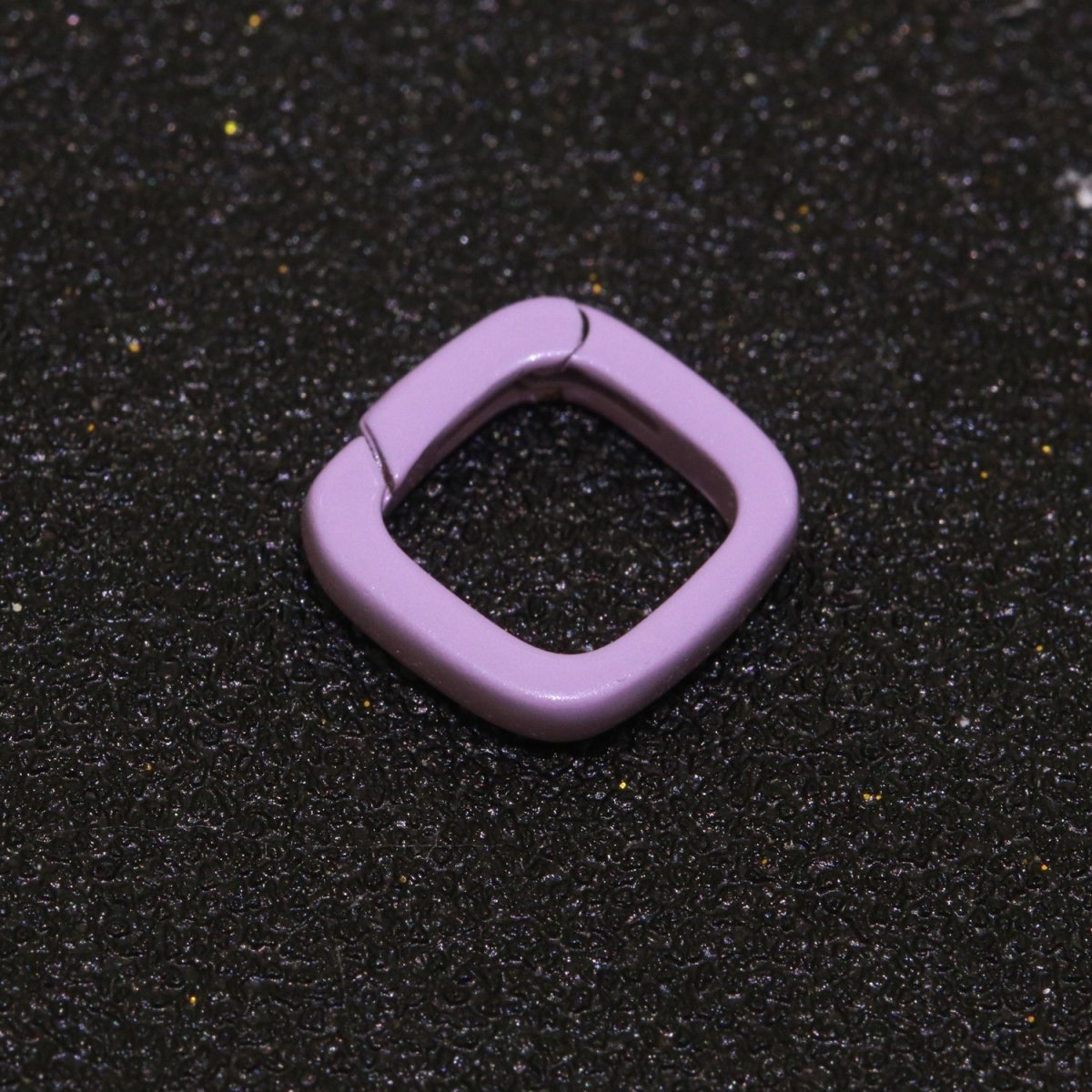 Dainty Enamel Spring Gate Ring, Push Gate ring, 12mm Square Ring, Charm Holder Pink Green Red Clasp for Link Connector Clasp L-410~L-418