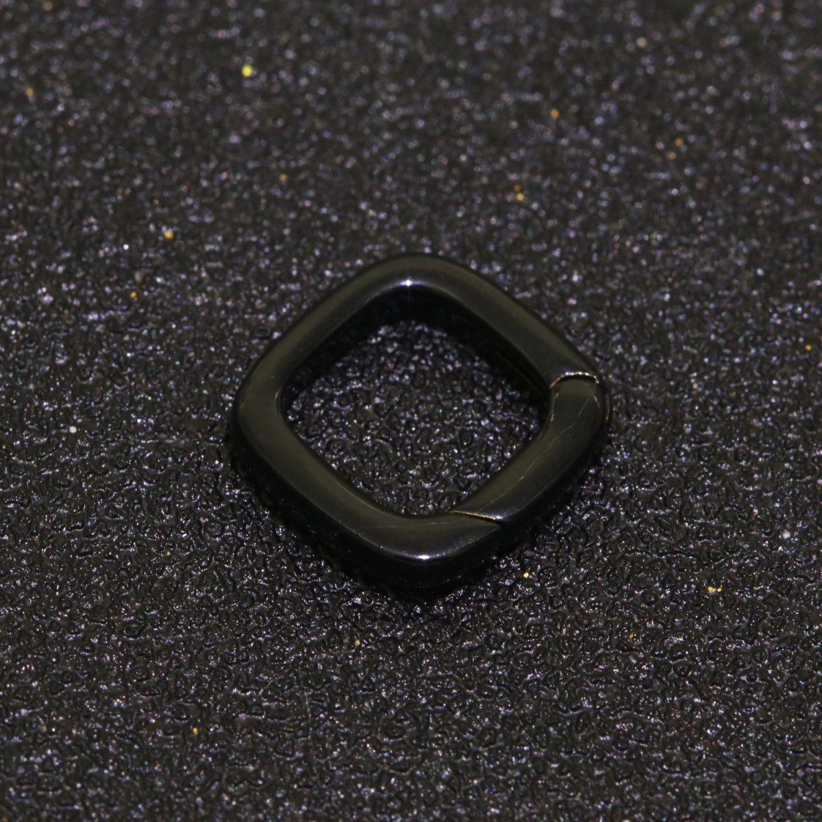 Dainty Enamel Spring Gate Ring, Push Gate ring, 12mm Square Ring, Charm Holder Pink Green Red Clasp for Link Connector Clasp L-410~L-418
