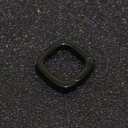 Dainty Enamel Spring Gate Ring, Push Gate ring, 12mm Square Ring, Charm Holder Pink Green Red Clasp for Link Connector Clasp L-410~L-418