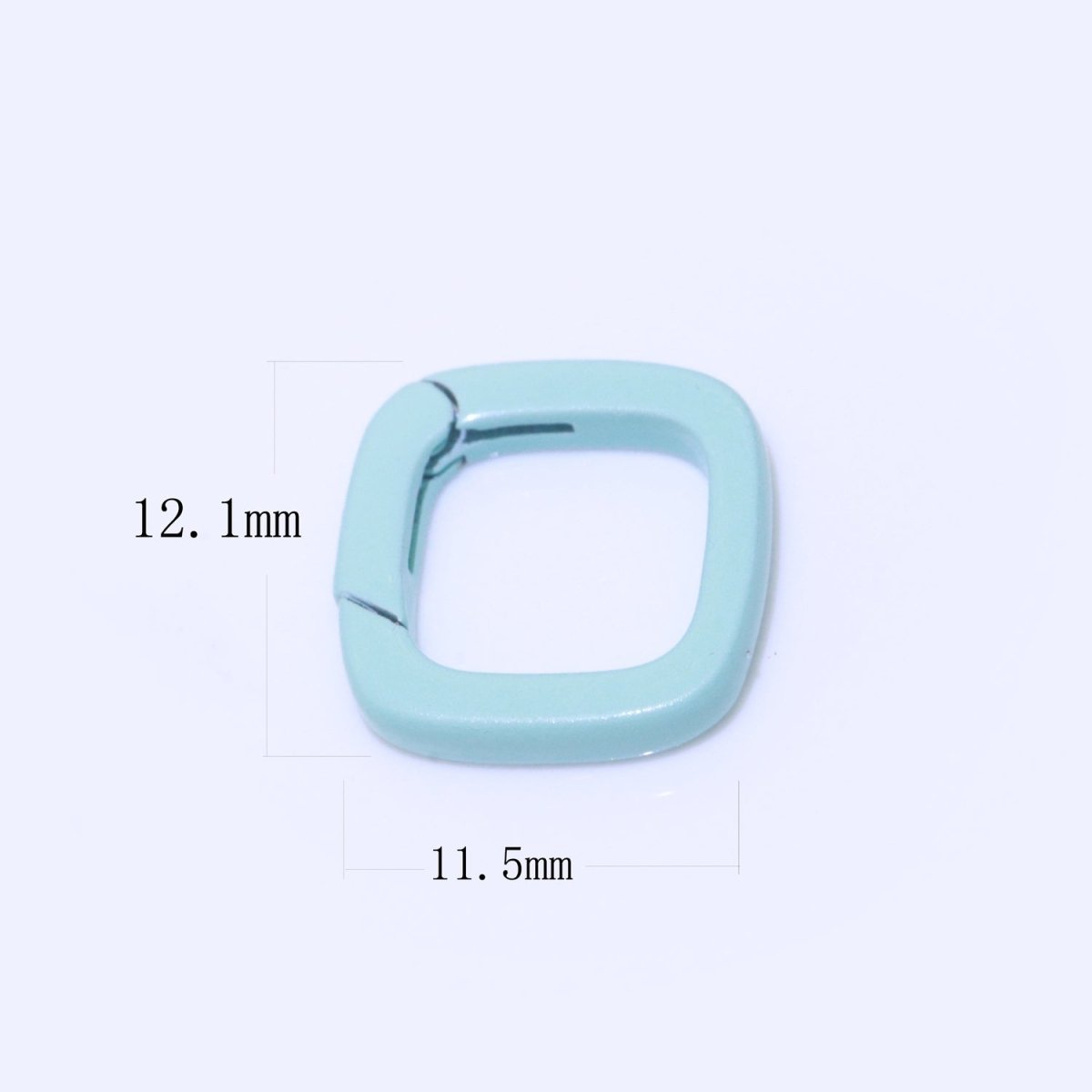 Dainty Enamel Spring Gate Ring, Push Gate ring, 12mm Square Ring, Charm Holder Pink Green Red Clasp for Link Connector Clasp L-410~L-418