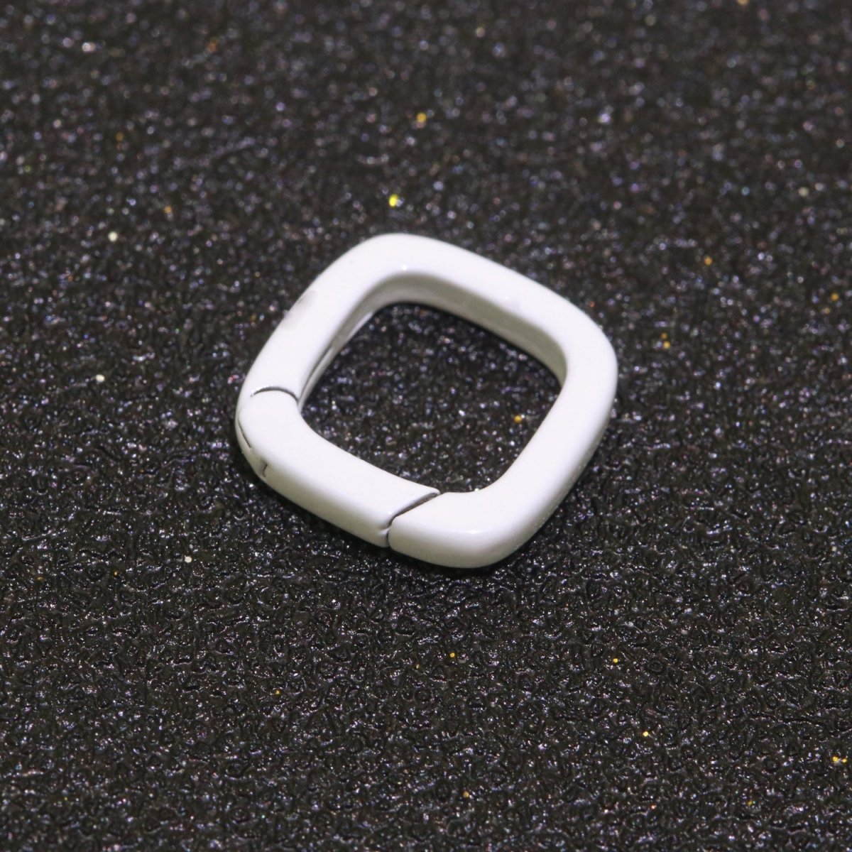 Dainty Enamel Spring Gate Ring, Push Gate ring, 12mm Square Ring, Charm Holder Pink Green Red Clasp for Link Connector Clasp L-410~L-418