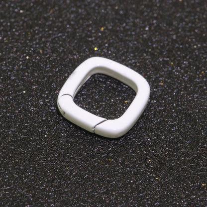 Dainty Enamel Spring Gate Ring, Push Gate ring, 12mm Square Ring, Charm Holder Pink Green Red Clasp for Link Connector Clasp L-410~L-418