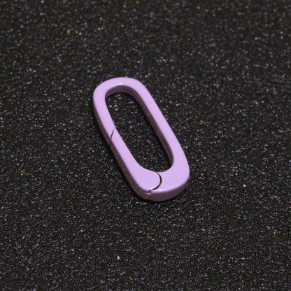 Dainty Enamel Spring Gate Ring, Push Gate ring, 18.5mm Oval Ring, Charm Holder Pink Green Red Clasp for Link Connector Clasp L-419~L-427