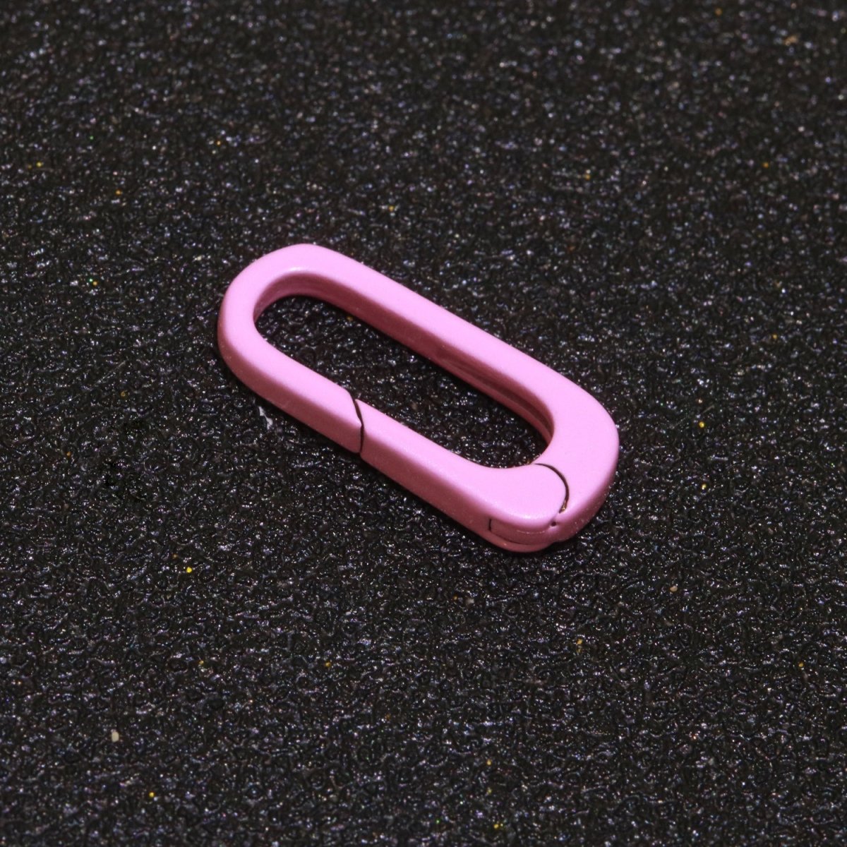 Dainty Enamel Spring Gate Ring, Push Gate ring, 18.5mm Oval Ring, Charm Holder Pink Green Red Clasp for Link Connector Clasp L-419~L-427
