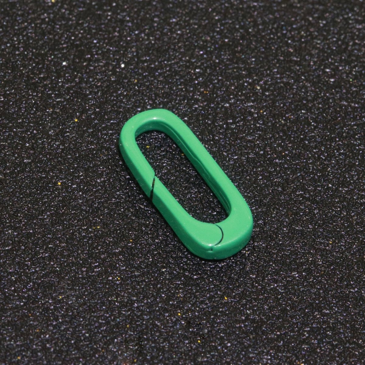 Dainty Enamel Spring Gate Ring, Push Gate ring, 18.5mm Oval Ring, Charm Holder Pink Green Red Clasp for Link Connector Clasp L-419~L-427