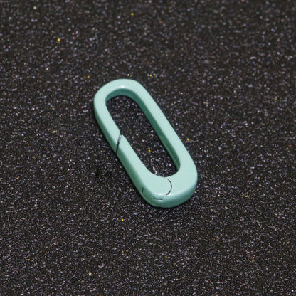 Dainty Enamel Spring Gate Ring, Push Gate ring, 18.5mm Oval Ring, Charm Holder Pink Green Red Clasp for Link Connector Clasp L-419~L-427