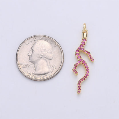 Dainty Fire Charm Micro Pave Gold Fiery hot Root Charm gift Heat Dangle Pendant Drop Pendant for Necklace Earring Supply C-906