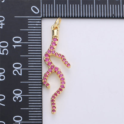 Dainty Fire Charm Micro Pave Gold Fiery hot Root Charm gift Heat Dangle Pendant Drop Pendant for Necklace Earring Supply C-906