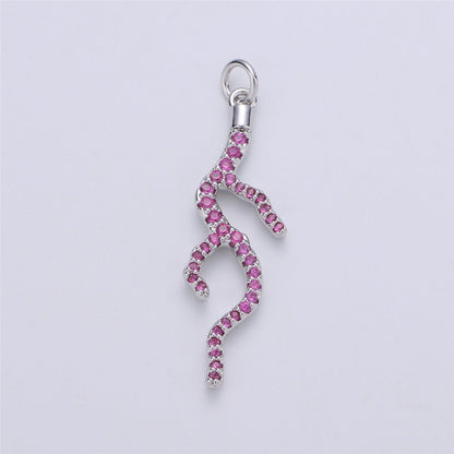 Dainty Fire Charm Micro Pave Gold Fiery hot Root Charm gift Heat Dangle Pendant Drop Pendant for Necklace Earring Supply C-906