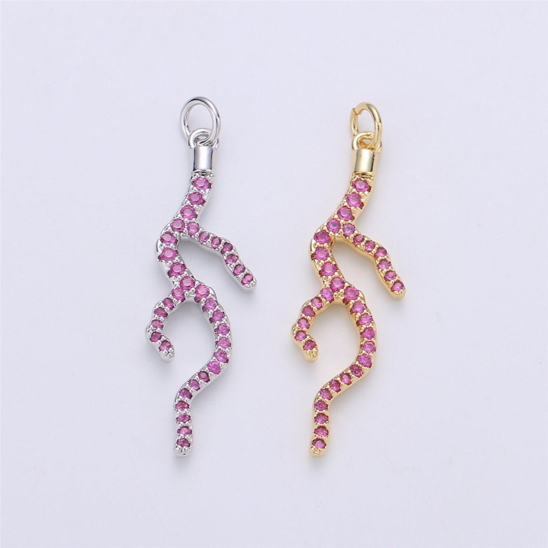 Dainty Fire Charm Micro Pave Gold Fiery hot Root Charm gift Heat Dangle Pendant Drop Pendant for Necklace Earring Supply C-906