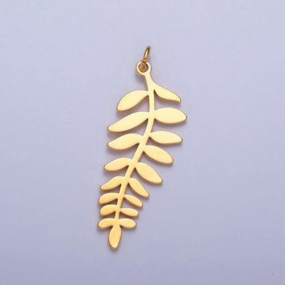 Dainty Flat Nature Palm Leaf Charm For Necklace Bracelet Jewelry Making in 14K or 24K Gold Filled W-253~W-255