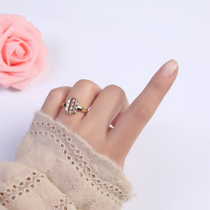 Dainty Gold Baguette Ring for Stackable Jewelry Green / Clear Cz Pill Ring U-472 U-473