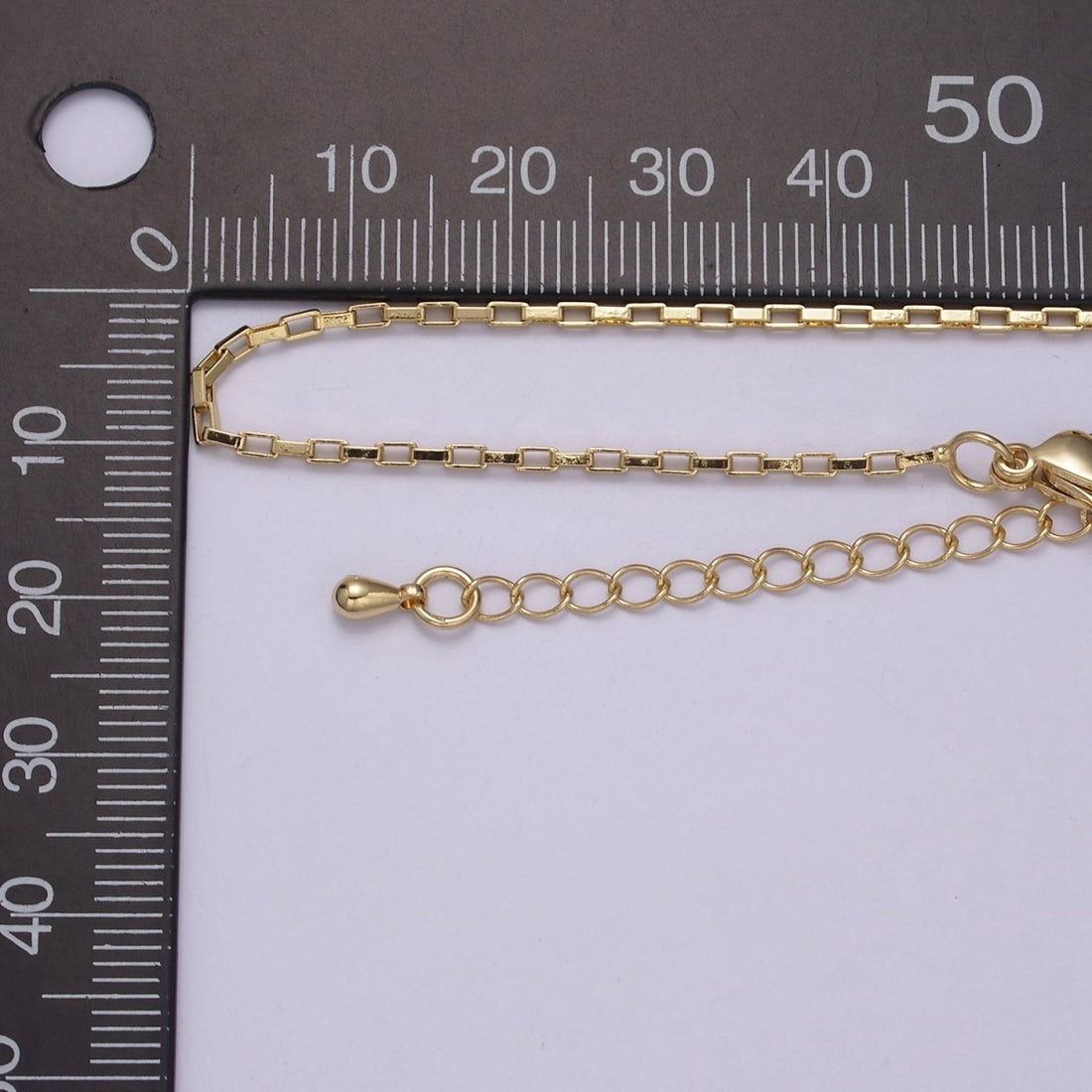 Dainty Gold Box Chain Necklace 17.8 inch + 2 inch extender Layering Jewelry | WA-870 Clearance Pricing