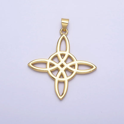 Dainty Gold Celtic Irish Scottish Knot Pendant Charm AA258