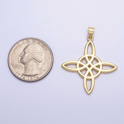 Dainty Gold Celtic Irish Scottish Knot Pendant Charm AA258
