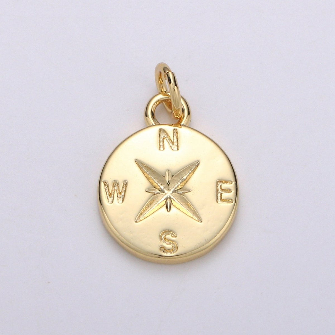 Dainty Gold Compass Charm Pendant, Adventure, Travel Charm Pendant, Nautical Charms Supply North East South West Jewelry Inspired C-817
