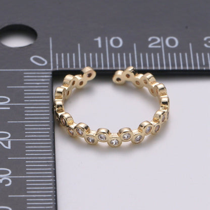 Dainty Gold cubic zirconia CZ bezel stacking ring - cz ring - tiny gold cz ring - Bubble cz ring - boho ring - bezel ring - gold ring - R-120