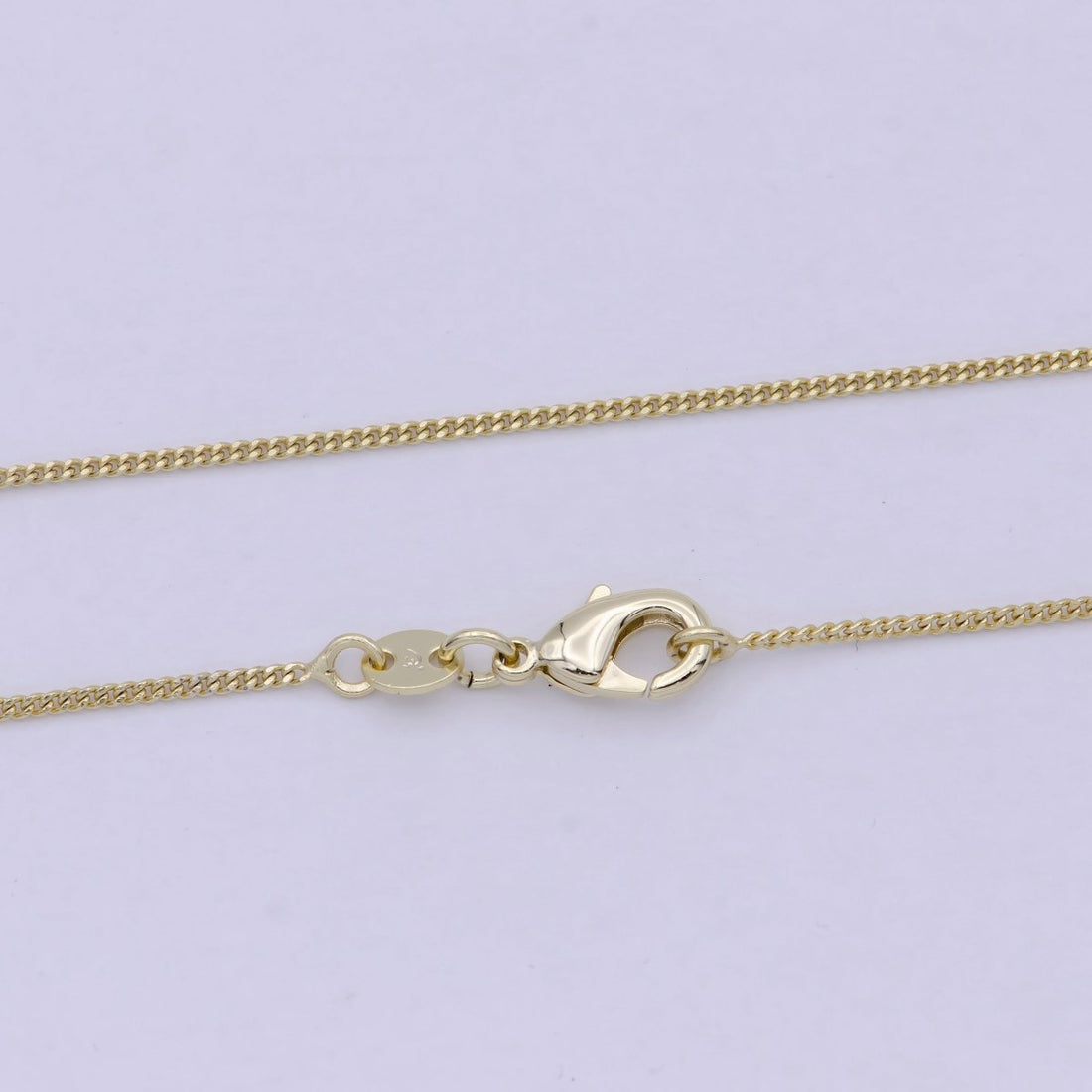 Dainty Gold Curb Chain Layer Necklace, 1 mm 18 inch Finished Chain Necklace Ready to Wear | WA-1741 Clearance Pricing