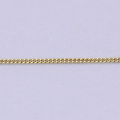 Dainty Gold Curb Chain Layer Necklace, 1 mm 18 inch Finished Chain Necklace Ready to Wear | WA-1741 Clearance Pricing