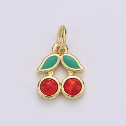 Dainty Gold Filled Cherry Charm E-017, E-019