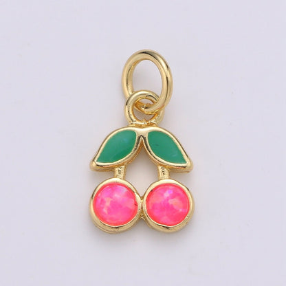 Dainty Gold Filled Cherry Charm E-017, E-019