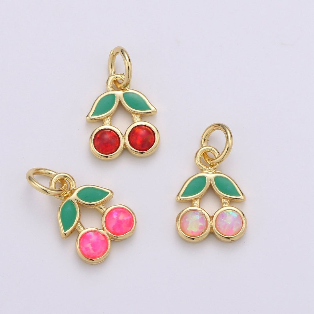 Dainty Gold Filled Cherry Charm E-017, E-019
