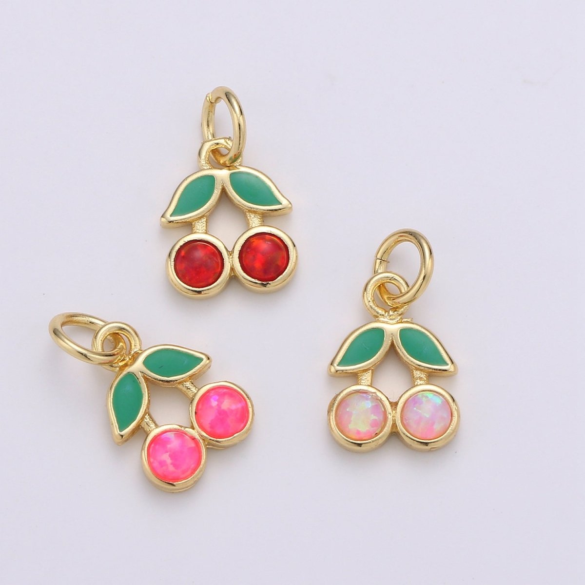 Dainty Gold Filled Cherry Charm E-017, E-019