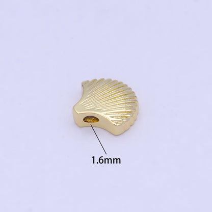 Dainty Gold Filled Clam Shell Bead Spacer for Bracelet W-854