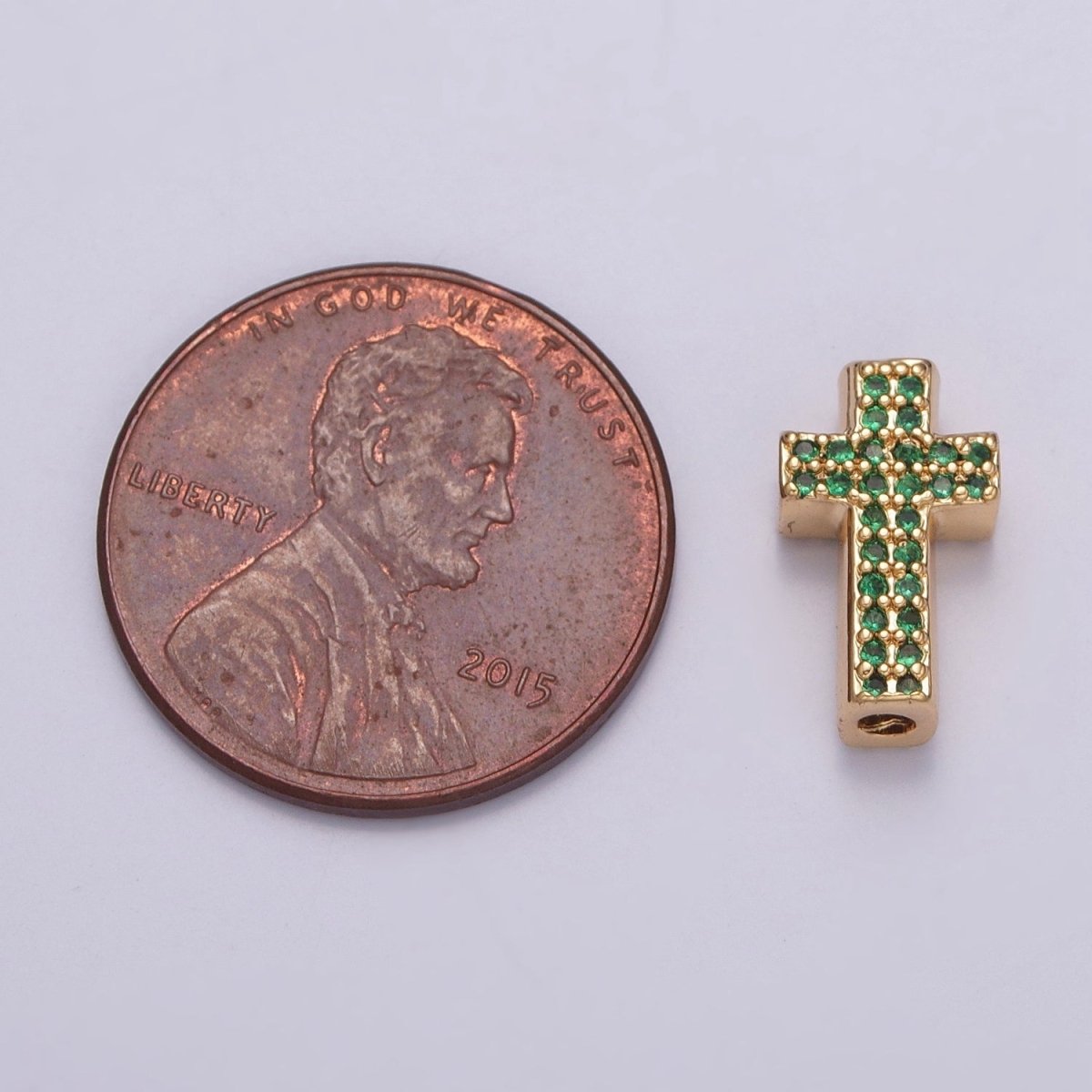 Dainty Gold Filled Cross Bead Spacer Micro Pave CZ Bead for Bracelet Component W-902~W-907