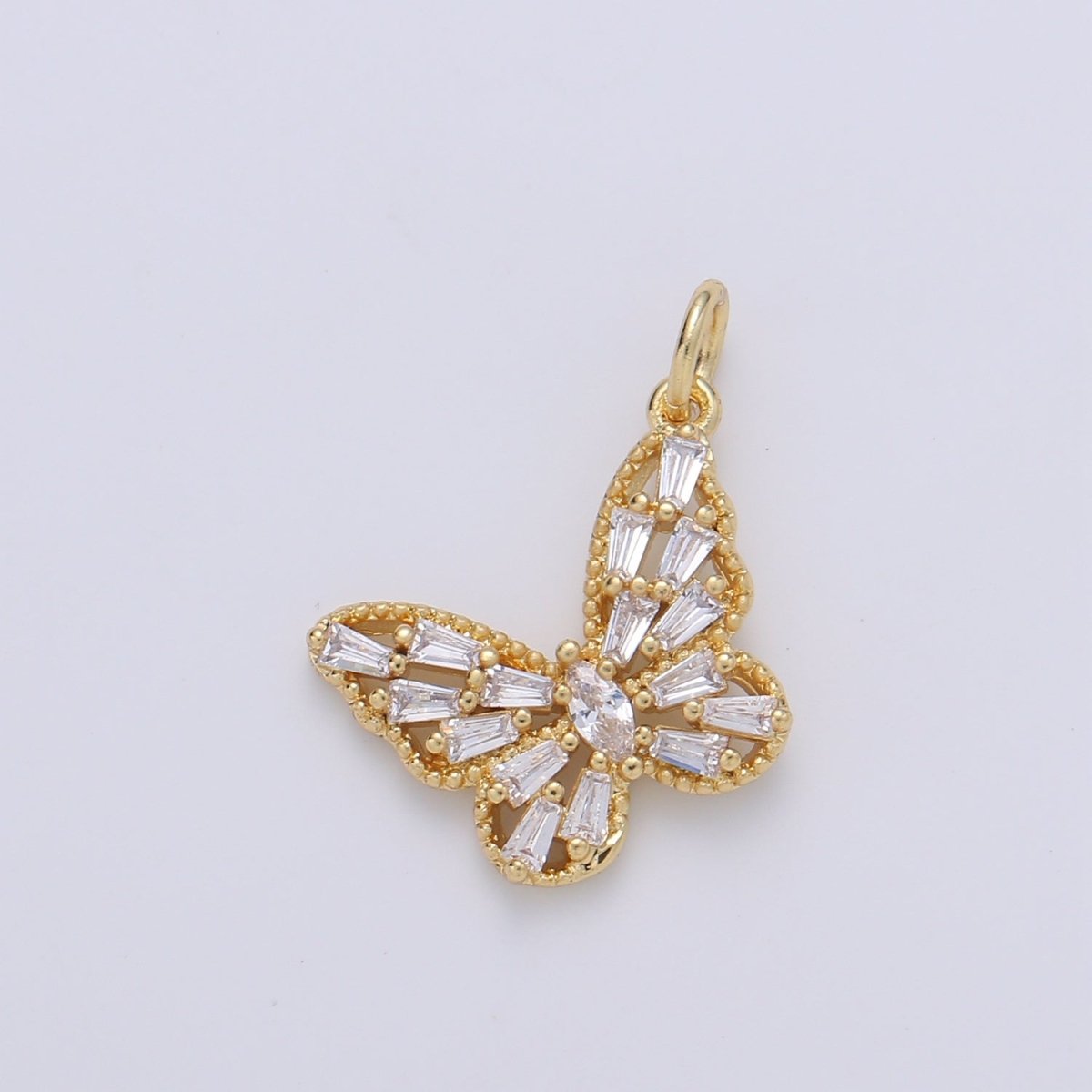 Dainty Gold Filled Crystal Butterfly Charm D-879 D-889