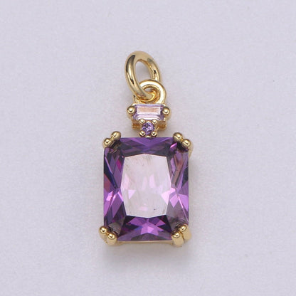 Dainty Gold Filled Crystal Charm  E-247-E-253 M-490