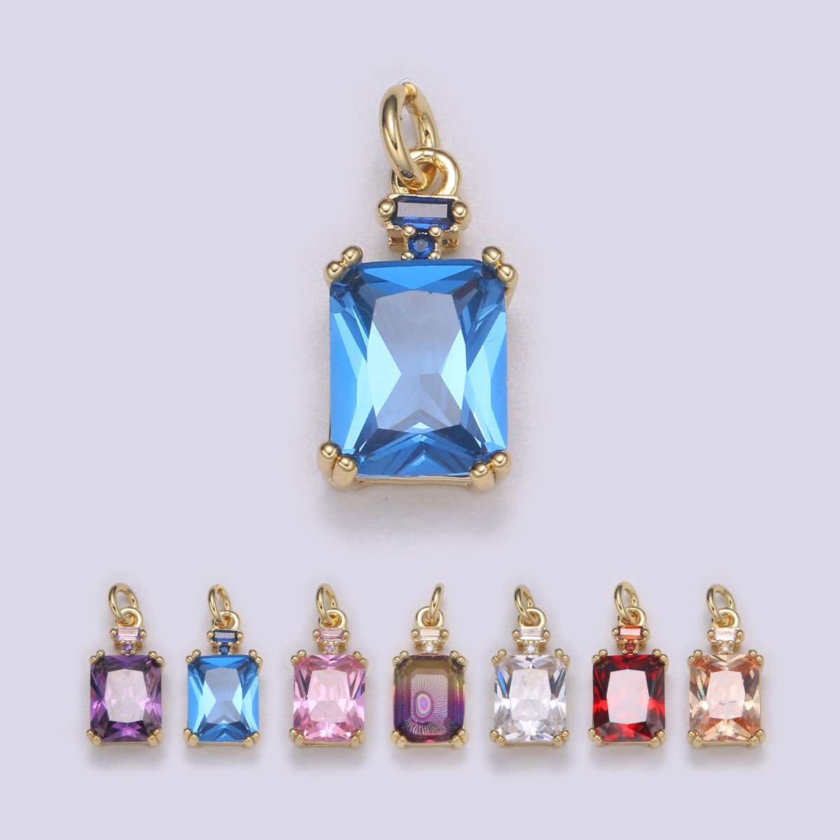 Dainty Gold Filled Crystal Charm  E-247-E-253 M-490