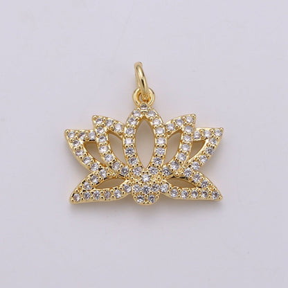 Dainty Gold Filled Crystal Crown Charm D-895