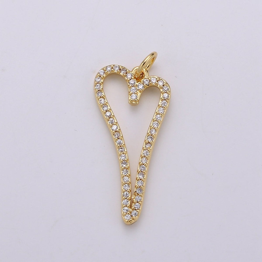 Dainty Gold Filled Crystal Heart D-793