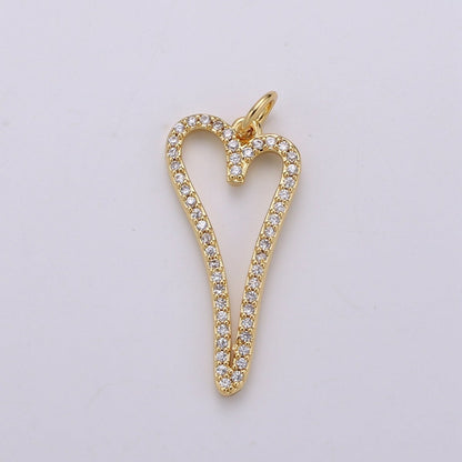 Dainty Gold Filled Crystal Heart D-793