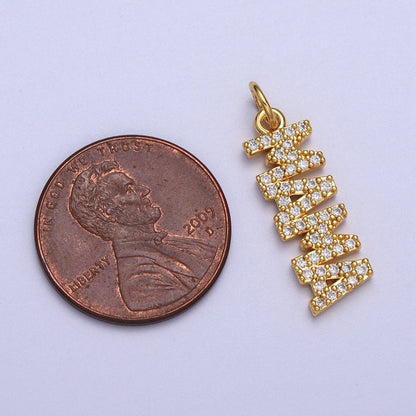 Dainty Gold Filled Cubic Mama Charm Micro Pave Mother Pendant for Bracelet Necklace Earring Supply AC547 AC548