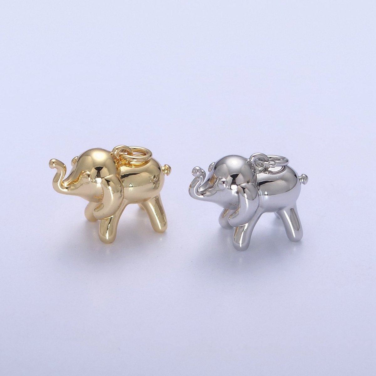 Dainty Gold Filled Elephant Charm Silver Wild Animal Safari Charm N-373