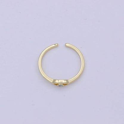 Dainty Gold Filled Evil Eye Ring Open Adjustable Jewelry S-383 ~ S-388
