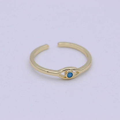 Dainty Gold Filled Evil Eye Ring Open Adjustable Jewelry S-383 ~ S-388