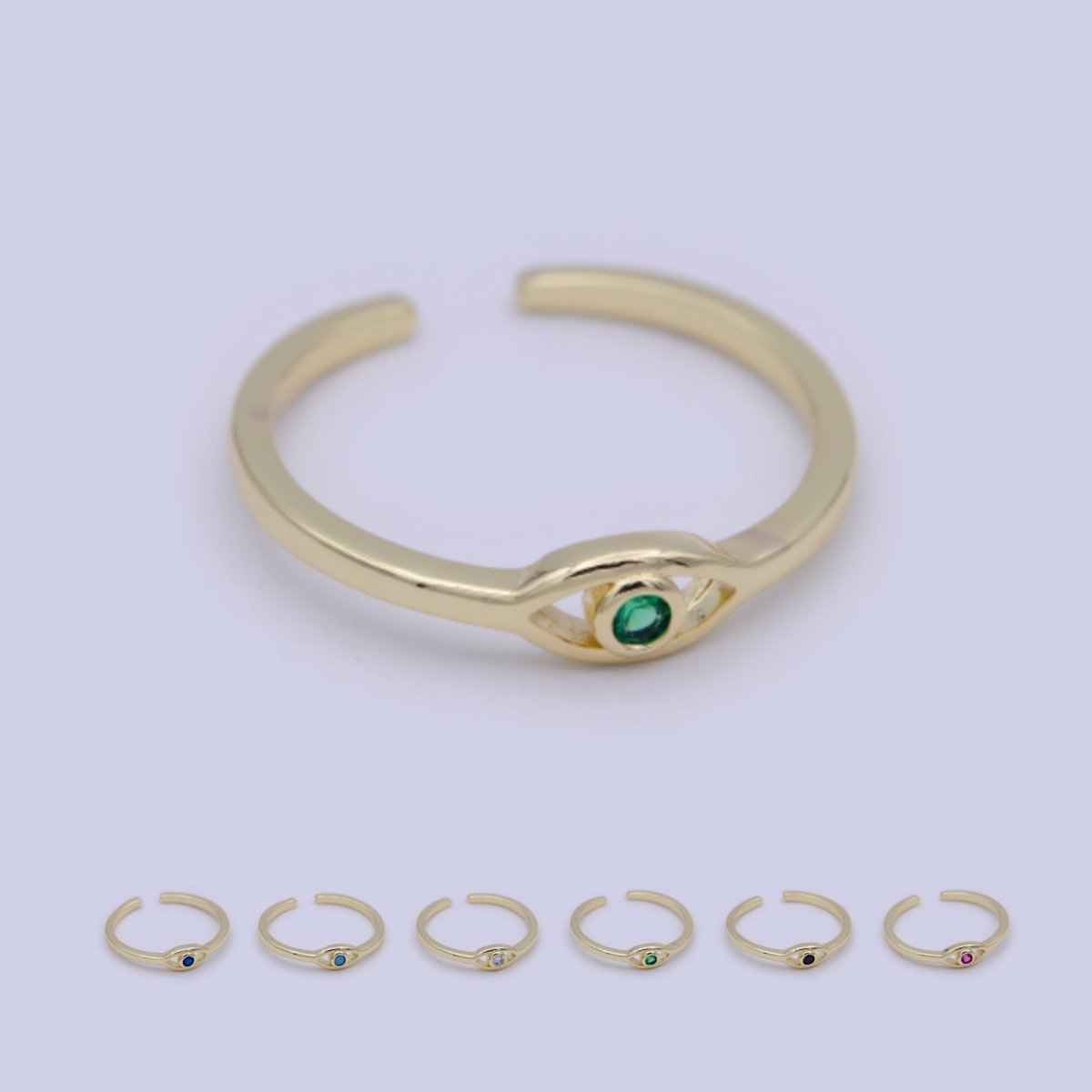 Dainty Gold Filled Evil Eye Ring Open Adjustable Jewelry S-383 ~ S-388