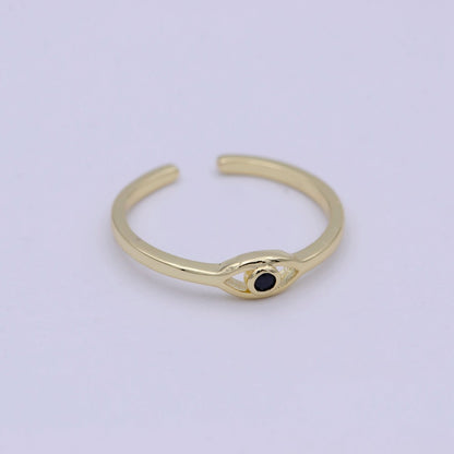 Dainty Gold Filled Evil Eye Ring Open Adjustable Jewelry S-383 ~ S-388
