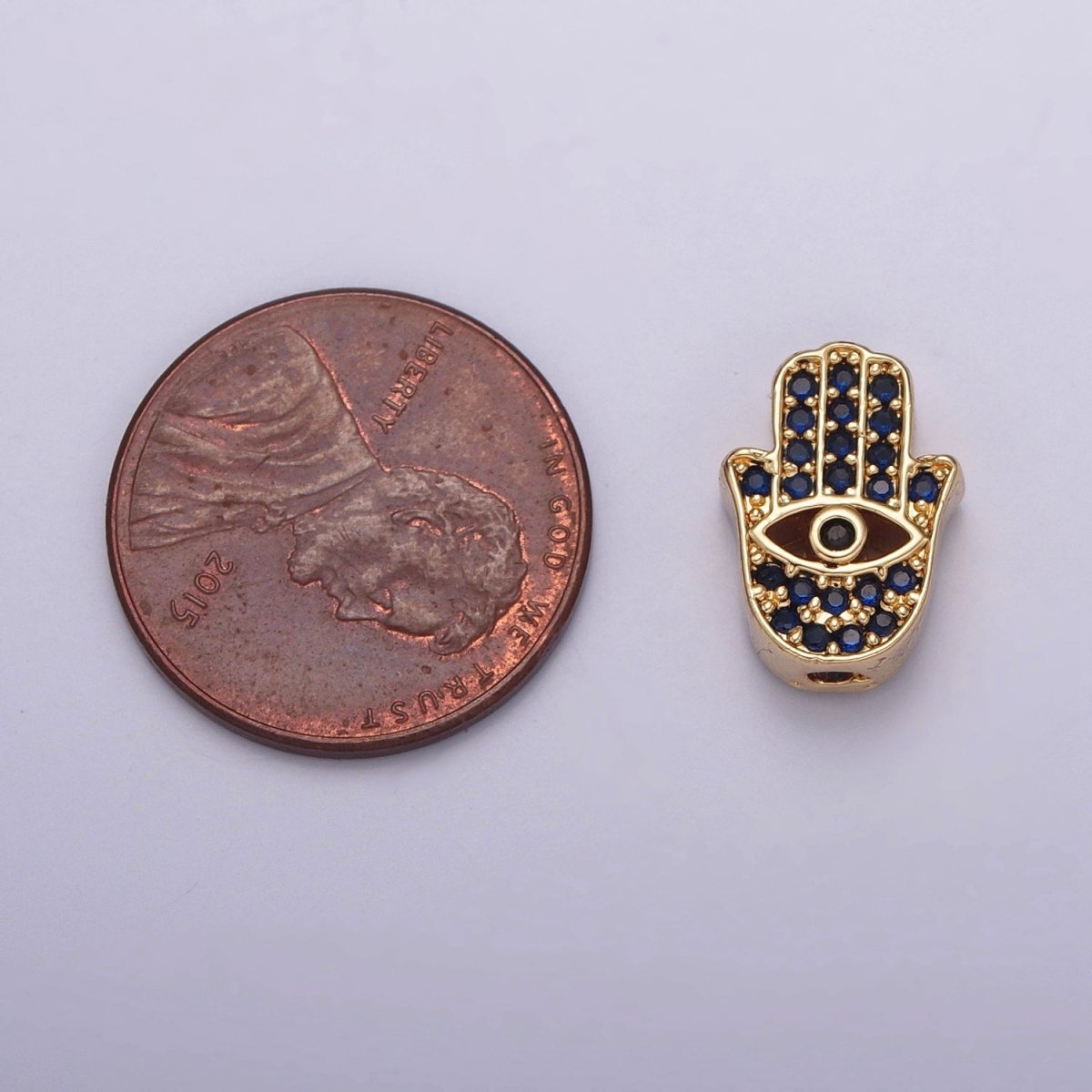 Dainty Gold Filled Hamsa Hand Bead Spacer for Bracelet Component W-908 W-909 W-910 W-911