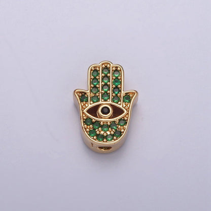 Dainty Gold Filled Hamsa Hand Bead Spacer for Bracelet Component W-908 W-909 W-910 W-911