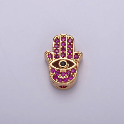 Dainty Gold Filled Hamsa Hand Bead Spacer for Bracelet Component W-908 W-909 W-910 W-911